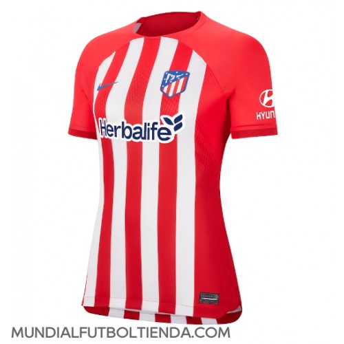 Camiseta Atletico Madrid Primera Equipación Replica 2023-24 para mujer mangas cortas